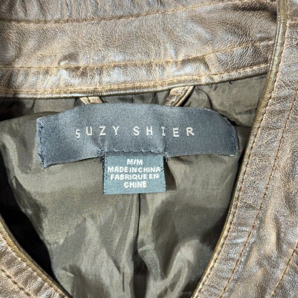 Suzy Shier Women's M Faux Leather Biker Jacket - Stylish Outerwear - Picture 3 of 14